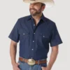 Men's Wrangler Authentic Cowboy Cut Snap Front Work Shirt #MS3127BX (Big And Tall)