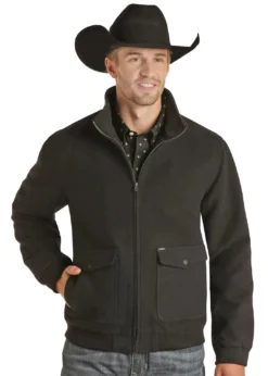 Men's Panhandle Black Solid Bomber Coat #RRMO92RZX1