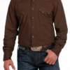 Men's Cinch Brown Snap Front Shirt #MTW1301061