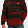 Men's Cinch Aztec Printed Polar Fleece Pullover #MWK151412X