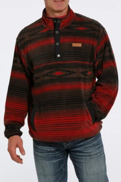 Men's Cinch Aztec Printed Polar Fleece Pullover #MWK151412X