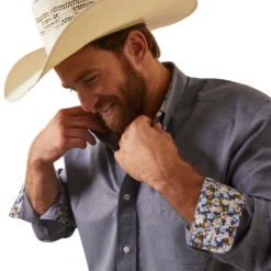 Men's Ariat Wrinkle Free Solid Pinpoint Oxford Classic Fit Button Down Shirt #10043583 -Cowboy Couture Shop 5e5ace1fc108177df65e1306d7b84447