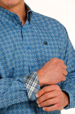 Men's Cinch Blue Button Down Shirt #MTW1105511LTB -Cowboy Couture Shop 718eab9174eeac8db95025474aa24628