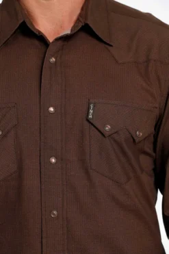 Men's Cinch Brown Snap Front Shirt #MTW1301061 -Cowboy Couture Shop 807b6a101faf4652197265c604aefd2b