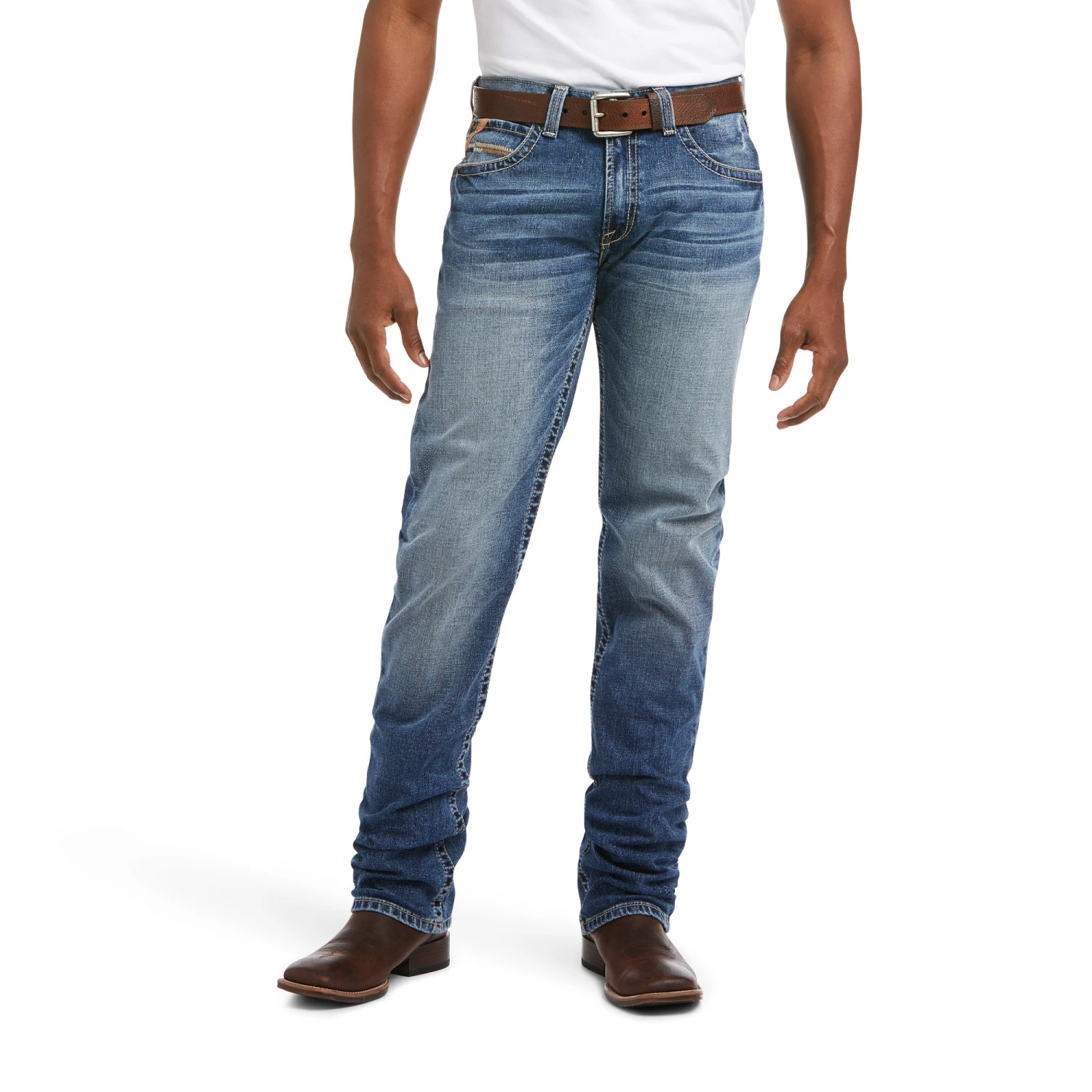 Men's Ariat M4 Low Rise Stretch Longspur Stackable Straight Leg Jean #10036879 3 Men's Ariat M4 Low Rise Stretch Longspur Stackable Straight Leg Jean #10036879 - Image 3