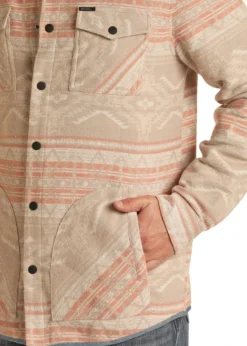 Men's Panhandle Taupe Aztec Shirt Jacket #RRMO92RZWN -Cowboy Couture Shop RRMO92RZWN BZ 47775