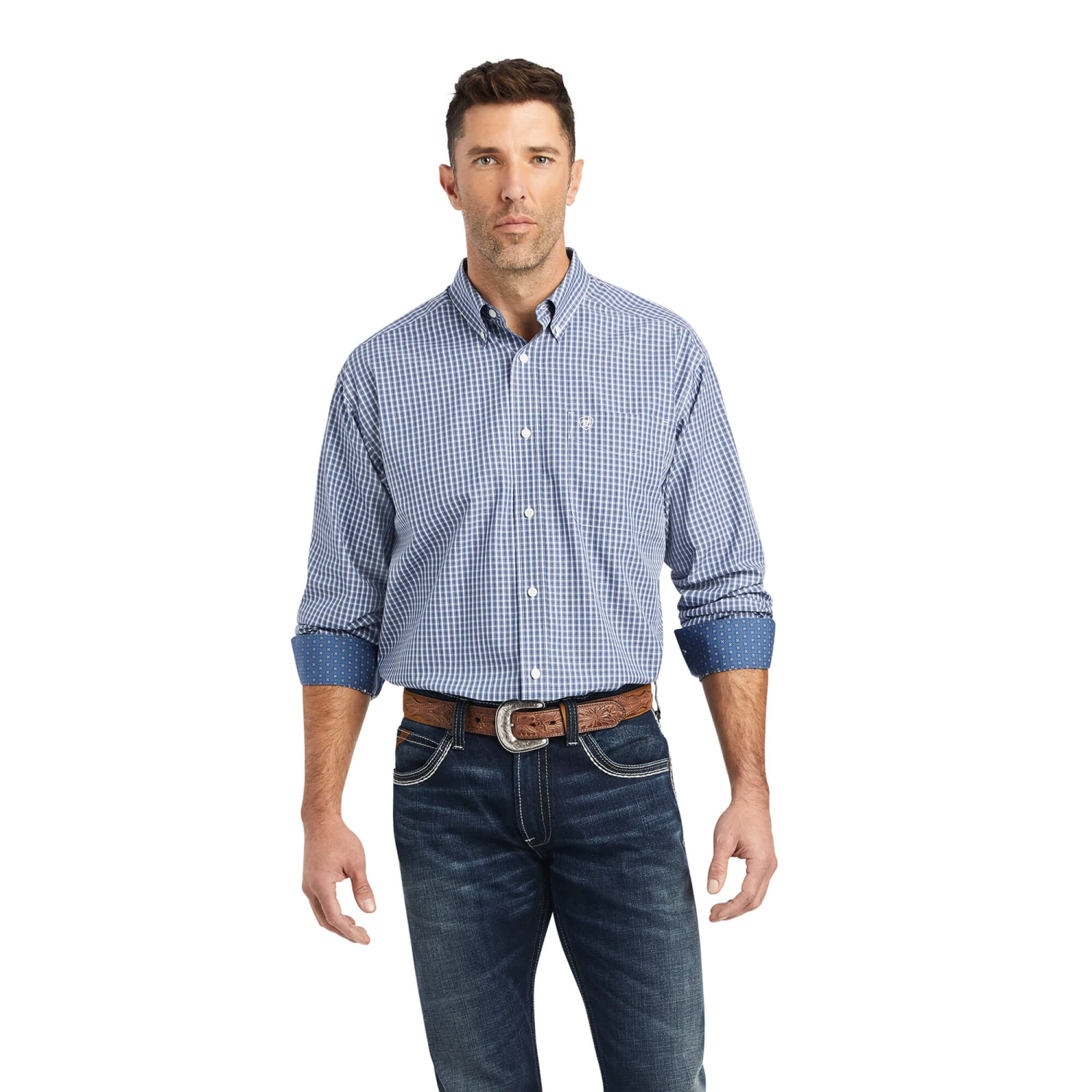 Men's Ariat Wrinkle Free Ellison Classic Fit Button Down Shirt #10042287 1 Men's Ariat Wrinkle Free Ellison Classic Fit Button Down Shirt #10042287