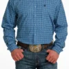 Men's Cinch Blue Button Down Shirt #MTW1105511LTB