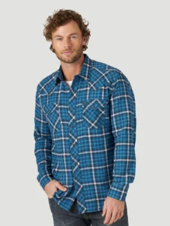 Men's Wrangler Retro Flannel Snap Front Shirt #112318774X