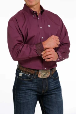 Men's Cinch Solid Purple Button Down Shirt #MTW1105484 -Cowboy Couture Shop c1d14efb996b0db062b6aae272ca2dd7