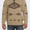 Men's Cinch 1/4 Zip Aztec Print Pullover Sweater #MWK1560002KHA