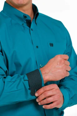Men's Cinch Solid Teal Button Down Shirt #MTW1105497 -Cowboy Couture Shop feb382a88a31453683804a41ffacacf7