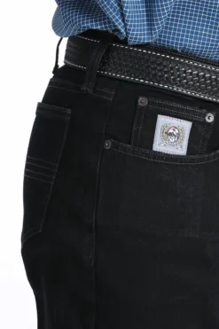 Men's Cinch Slim Fit Silver Label Jean #MB98034012BLK -Cowboy Couture Shop mb98034012 4 1723 detail