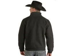 Men's Panhandle Black Solid Bomber Coat #RRMO92RZX1 -Cowboy Couture Shop rock n roll mens cotton solid bomber coat rrmo92rzx1 3